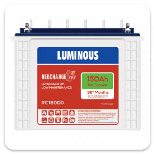 LUMINOUS RC 18000 12V/150AH TALL TUBULAR BATTERY